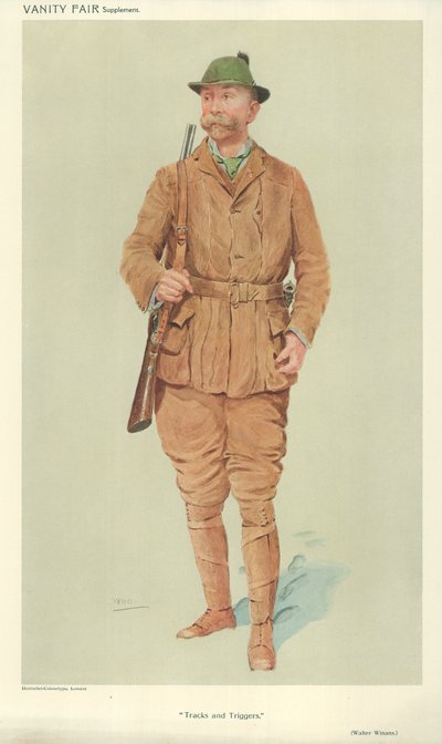 Mr Walter Winans, Pistas y disparadores, 9 de junio de 1909, caricatura de Vanity Fair de English School
