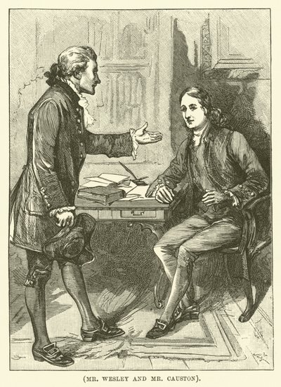 El Sr. Wesley y el Sr. Causton (grabado) de English School
