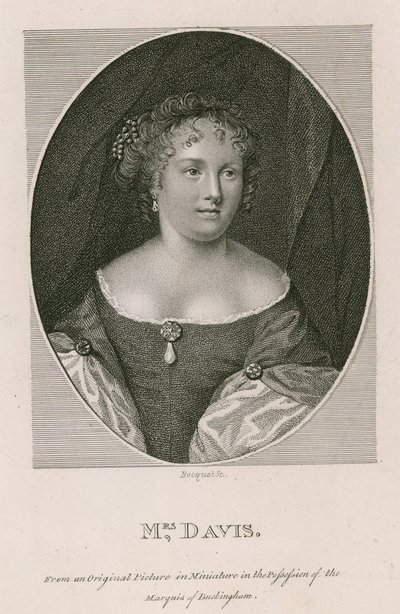 La Sra. Davis, de un cuadro original en miniatura en posesión del Marqués de Buckingham de English School