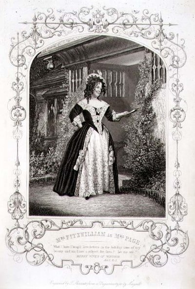 Mrs Fitzwilliam como Mrs Page, Acto II Escena 1, en 