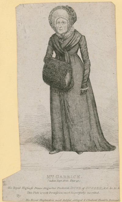 Mrs Garrick (Eva Marie Veigel), tomada en septiembre de 1820 de English School