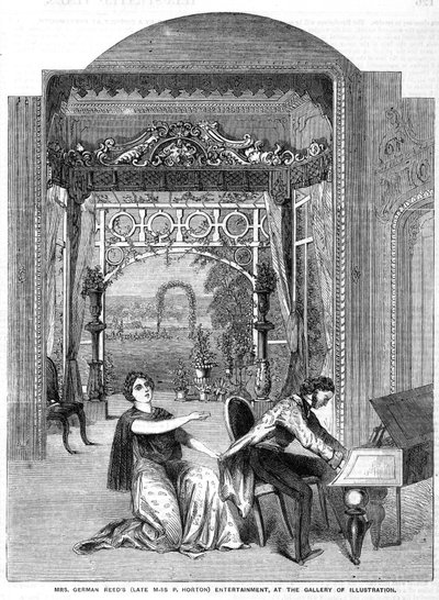 Entretenimiento de Mrs German Reeds (anteriormente Miss P Horton), en la Galería de Ilustración de English School