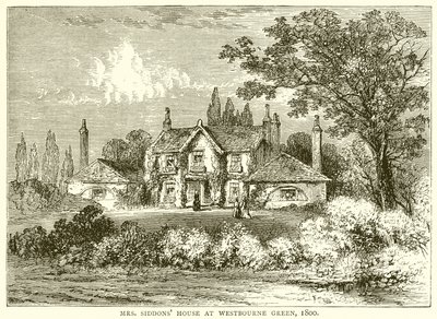 Casa de la Sra. Siddons en Westbourne Green, 1800 de English School