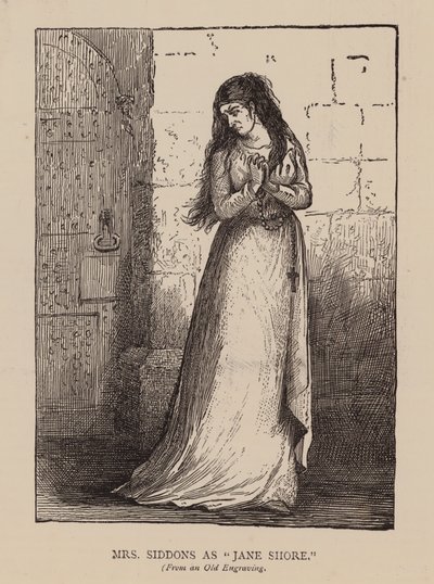 La Sra. Siddons como "Jane Shore" (grabado) de English School