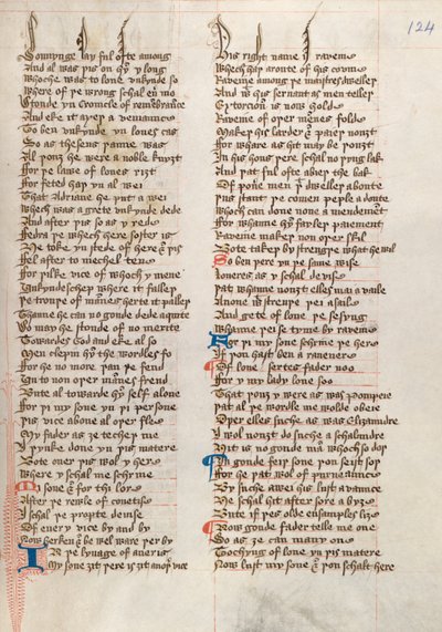 Ms326 f124r, Confessio Amantis de John Gower de English School