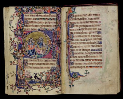 Ms 1-2005, ff.161v-162r: El Padre y el Hijo, inicial historiada D del Macclesfield Psalter, Uso de Sarum, East Anglia, c.1330 de English School
