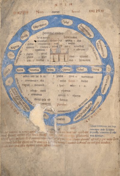 Mappa Mundi, de un Bestiario, c.1200-30 de English School