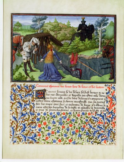 Ms. 2597 Esperanza saca a Corazón del Río de Lágrimas, edición facsímil de Livre du Coeur d