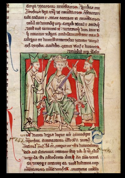 Ms 6712 (A.6.89) fol.133r Rey Esteban (c.1097-1154) miniatura de Flores Historiarum, por Matthew Paris, 1250-52 de English School