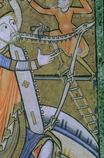 Ms Hunter 229 f.21v David afinando su arpa, del Salterio Hunteriano, c.1170 (pluma y tinta y temple sobre vitela) de English School