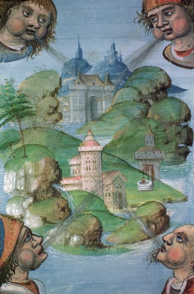 Ms Hunter 9 f.47v Ciudad, del Salterio Hunteriano, c.1170 de English School