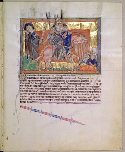 Ms L.A. 139-Lisboa fol.20 Ejército de jinetes, del Apocalipsis de Gulbenkian, c.1256-70 de English School