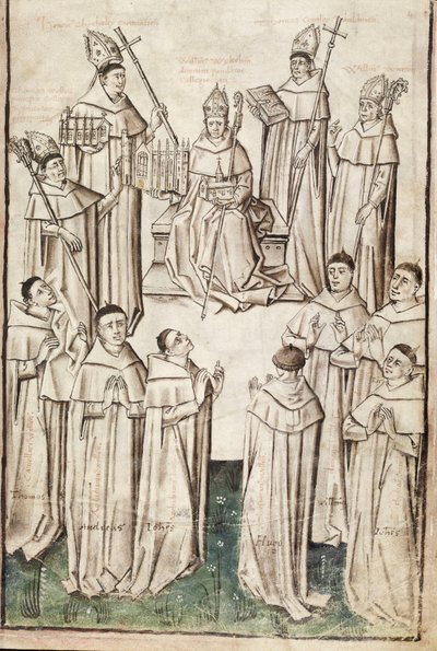 Ms. New Coll 288, f4r. (manuscrito de Chaundler), Vida de William of Wykeham por Thomas Chaundler de English School