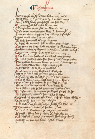 Ms. New Coll 314, f90v, Los cuentos de Canterbury por Geoffrey Chaucer de English School