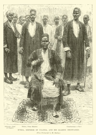 Mtesa, emperador de Uganda, y sus principales dignatarios de English School