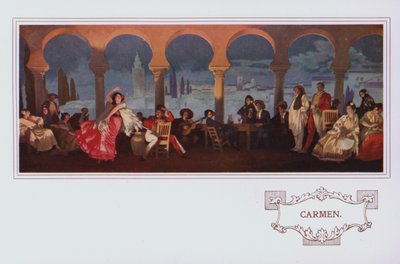 Murales en el restaurante Peter Robinson: Carmen (litografía en color) de English School