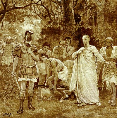 Asesinato de Cicerón, ilustración de Cassells Illustrated Universal History de Edward Ollier, publicado en 1890 de English School