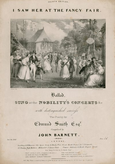 Partitura: La vi en la feria de fantasía por Edmund Smith, compuesta por John Barnett de English School