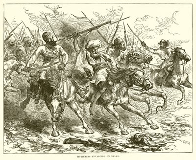 Amotinados avanzando sobre Delhi de English School