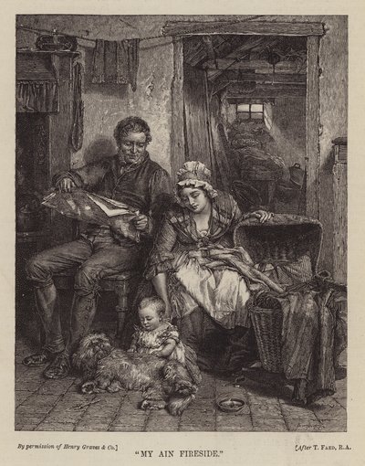 "My Ain Fireside" (grabado) de English School