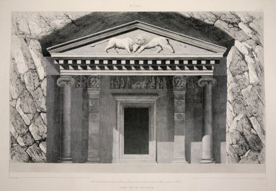 Myra - Tumba tallada en la roca, pub. 1863 litografía de English School