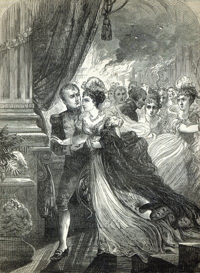 Napoleón y María Luisa escapando del incendio en el baile dado el 1 de julio de 1810 por el embajador austríaco en honor al matrimonio de la pareja imperial de English School
