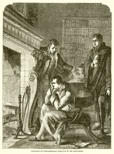 Napoleón en Fontainebleau, antes de su abdicación de English School