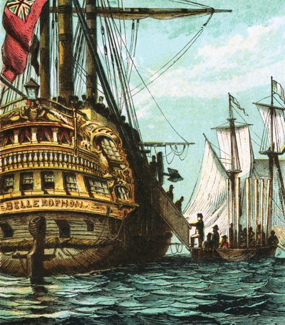 Napoleón en el Bellerophon de English School