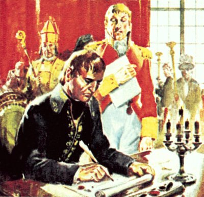 Napoleón vendiendo el estado de Luisiana por 5.4 millones de English School