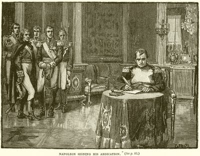 Napoleón firmando su abdicación de English School