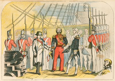 Napoleón rindiéndose a los ingleses de English School