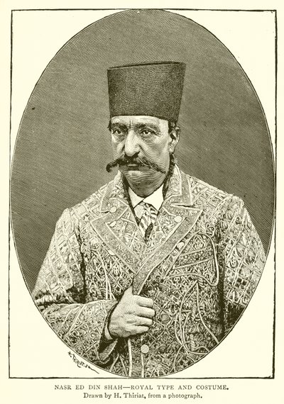 Nasr ed din Shah: Tipo y vestimenta real de English School