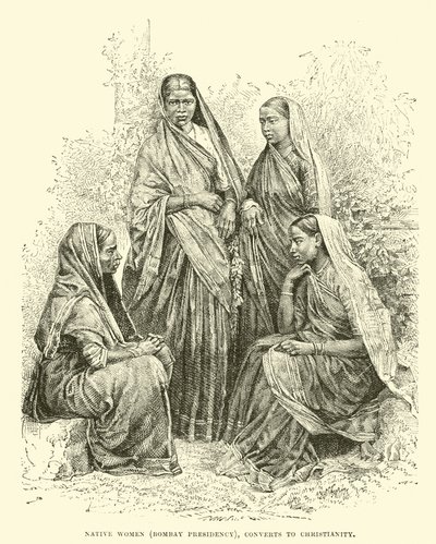 Mujeres nativas (Presidencia de Bombay), convertidas al cristianismo de English School