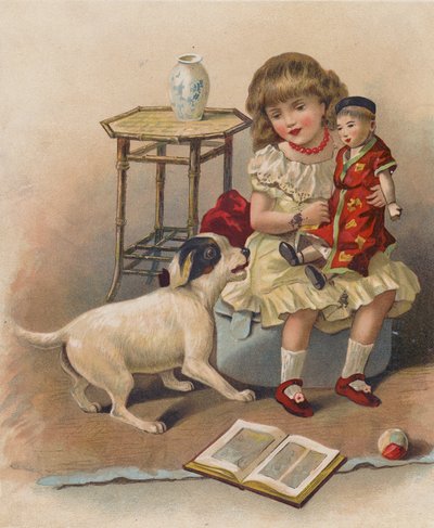 Perrito travieso (cromolito) de English School