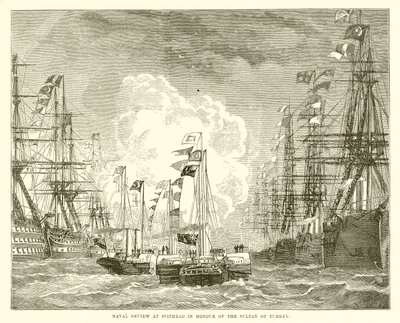 Revisión naval en Spithead en honor del Sultán de Turquía de English School