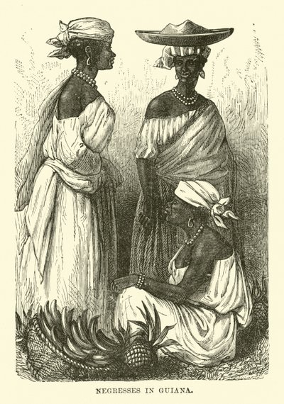 Negras en Guayana (grabado) de English School