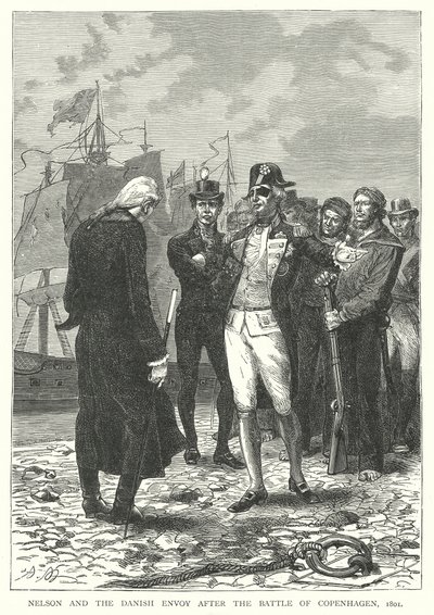 Nelson y el enviado danés tras la batalla de Copenhague de English School