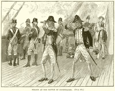 Nelson en la batalla de Copenhague de English School