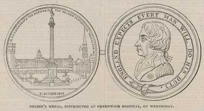 Medalla de Nelson, distribuida en el Hospital de Greenwich de English School
