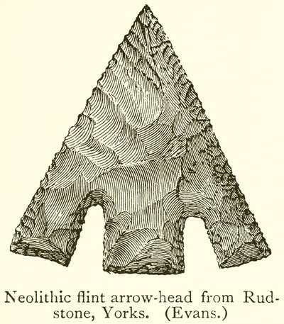 Punta de flecha de sílex neolítica de Rudstone, Yorks. (Evans) de English School