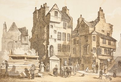 Casa Netherbow, Edimburgo como era en 1843, de 