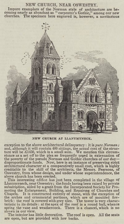 Nueva iglesia en Llanymyneck de English School