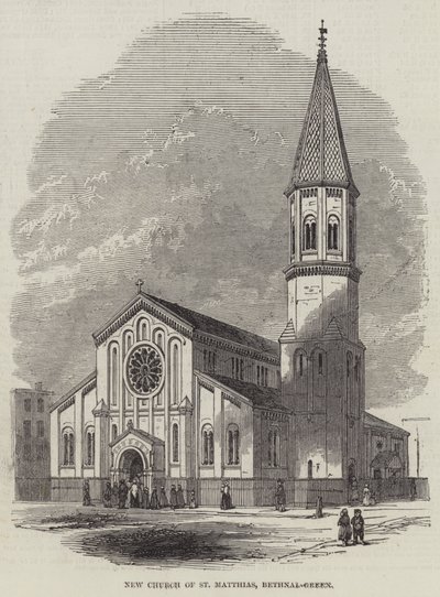 Nueva Iglesia de San Matías, Bethnal-Green (grabado) de English School