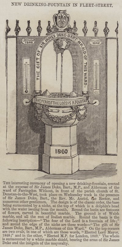 Nueva fuente de agua potable en Fleet Street de English School