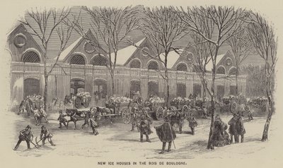 Nuevas casas de hielo en el Bois de Boulogne (grabado) de English School