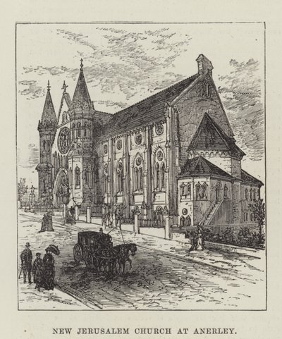 Iglesia de la Nueva Jerusalén en Anerley (grabado) de English School