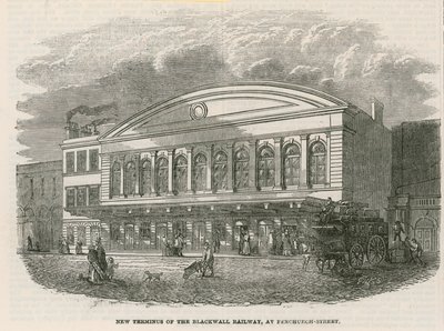 Nuevo terminal del Ferrocarril de Blackwall en Fenchurch Street, Londres de English School