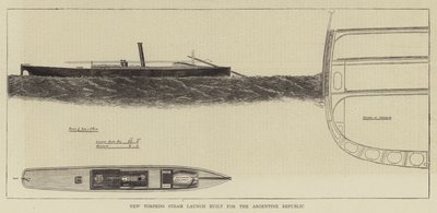 Nueva lancha torpedera construida para la República Argentina (grabado) de English School