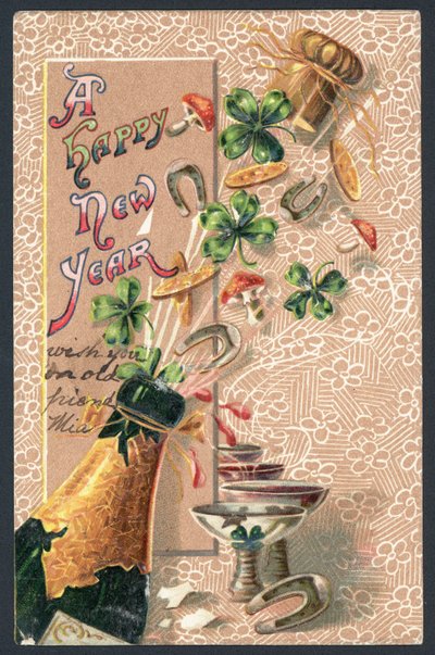 Tarjeta de felicitación de Año Nuevo de English School