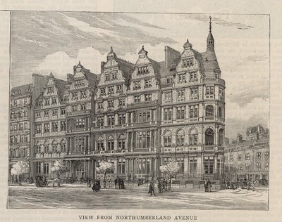 Nuevo edificio del Club Constitucional en Northumberland Avenue: Vista desde Northumberland Avenue de English School
